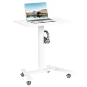 Mobile Standing Desk Pneumatic Adjustable Height Rolling Laptop Cart