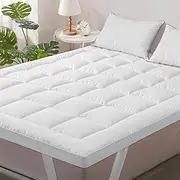 ZOUK Super King Mattress Topper – 10cm Thick, Quilted & Extra Deep – Ultra Soft & Breathable Microfiber Mattress Topper Super Kingsize Bed with Secure Elastic Straps