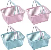 Toddmomy Mini Shopping Basket 4Pcs Kids Shopping Baskets with Handles Dollhouse Organizer Basket for Kids Home Storage