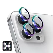 ZUSLAB Apple iPhone 16 Pro Camera Lens Protector, 9H Tempered Glass Camera Cover Screen Protector Metal Individual Ring (2024) - Iridescent