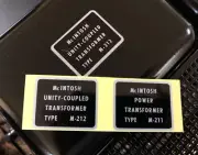For McINTOSH MC75 AMPLIFIER TRANSFORMERS DECAL LABEL SET - REPRODUCTION DIY