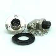 1set GX16 7-Pin Aviation plug 16mm Right Angle Disc flange XLR Radio Panel mount