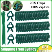 20PC Plant Clips Tomato for Plant Support&100X Flower Pole Ring Clips Garden Tie