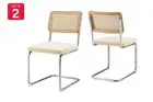 Set of 2 Matt Blatt Marcel Breuer Cesca Dining Chairs Replica (Rattan/Cream