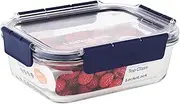 LocknLock Top Class Glass with Tritan Lid Rectangular - 1L | Borosilicate Glass | Airtight & Leak-Proof | Microwave, Oven & Freezer Safe | Heat Resistant up to 400°C | Meal Prep & Food Storage