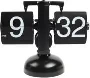 Flip Desk Clock (Black), Retro Vintage Design Auto Flip Desk/Table Clock Large N