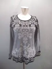 NWT Colourworks Size S Womens Paisley Wool Blend Crew Neck Winter Sweater 834
