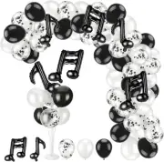 18" Music Notes Foil Balloons Stand Kit 4 Set, Music Latex Balloons Birthday Par
