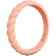 Enso Rings Braided Stackables Series Silicone Ring - Peach