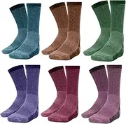 2 Pairs Ladies Merino Wool Blend Socks Warm Thick Thermal Hiking Walking Boot Socks 2.8 Tog Size 4-7 Rozgul­®, Multicolor, 4.5-8 US