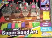 Creative Kids Glow in the Dark Super Glitter Sand Art Kit 12 Unicorn Gift 6+