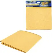 Goodyear Synthetic Chamois -natural Chamois, Super Absorbent, Streak And Scratch Free, With A Greater Tolerance To Modern Car Cleaners| Stays Soft When Drying| Extra Large 72cm x 50cm|Machine Washable
