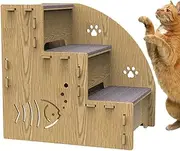 Dog Ramp - Portable Pet Ladder, Wooden 3-Step Stairs | Adjustable Non-Slip Balanced Sturdy Dog Ramp, Sofa Soft Ramps & Stairs Dog Playing Accessories for Couch High Bed Steps Ladder