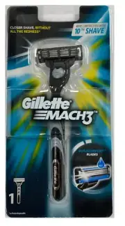 Gillette Mach3 Razor Blade Handle - Holds Mach3 and Turbo Blades!