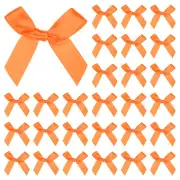50-Pack Mini Craft Ribbon Bow 1.6x1.6 Inch for Craft DIY[Orange]