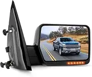 SCITOO Towing Mirror Compatible With 2004 2005 2006 For Ford For F150 Pickup Truck A PC(Right Side Towing Mirror) With Power Adjusted Heated Turn Signal Light Black Housing