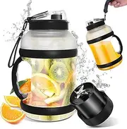 Howduoyu Portable Personal Size Blender 64oz for Smoothies and Juicer with Sharp Blades Type-C Rechargeable Mixer with Dual-Lid for Outdoor Travel Gym Party Black