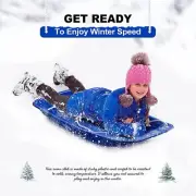 35'' Winter Snow Sledge Sleigh Sled with Rope Plastic Kids Adults Outdoor Ski