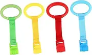 CIMAXIC Pull Ring for Crib 4pcs Learning Standing Pull Ring Toy Crib Hanging Safe Materials