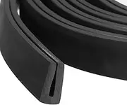 sourcing map U Channel Edge Trim, 9.8ft Length Rubber Guard Seal Strip Edge Protector Flat Type Fit for 1.5-2mm Edge, (13/64" W x 7/16" H) Black