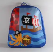 Stephen Joseph Go Go Backpack Pirate Octopus Vinyl Blue Adjustable Straps NWT