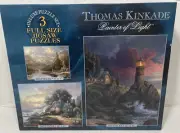 Thomas Kinkade Painter Of The Light Deluxe Jigsaw Puzzle Set Of 3 NEW