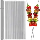100PCS Barbecue Skewers, 13.4 inch Metal Kabob Skewers with Portable Storage
