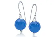 Solid 925 Sterling Silver Ms. Blue Earrings