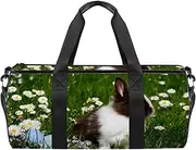 EGGDIOQ Bright Bunny Designed Travel Duffel Bag Luggage Tote Bag Gym Sports Bag for Man Women