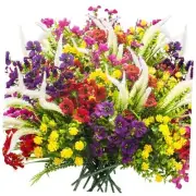 Lifelike Artificial Flowers Outdoor UV Resistant, 20-Pack Weatherproof Fade