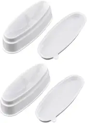 DECORNIJIA 2Pcs Nail Dipping Box Durable Manicure Tool for Easy French Tip Application Nail Dip Powder Tray for Nail Art Simple Design for Mess Use