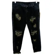 Women's ONE TEASPOON Awesome Baggies Denim Distressed Tapered Rolled Jeans sz 29