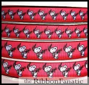 3 yds 5/8" or 7/8" Cartoon Beagle Cupid Valentines Day Grosgrain Ribbon