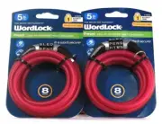 2 Ct Wordlock Security Level 1 Use Words Not Numbers Steel Cable Lock In Pink