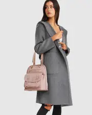 [Belle & Bloom] Walk This Way Wool Blend Oversized Coat - Dark Grey