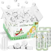 Fancyou Compressed Towels Tablets, Thick Disposable face Towel Compact Portable Cotton Wipes Coin Tissues for Mini Travel Essentials, Travel Skin Care, Beauty Salon, Gym, Tattoo, Home(500 PCS Green)