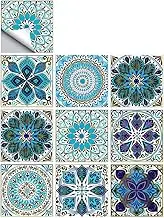 25 PCS Mandala Style Tile Sticker, 4x4 Inch(10x10cm) Traditional DIY Murals, Tile Waterproof Oil Proof Removable Decals for Bathroom & Kitchen Backsplash Oil Proof Wall Stickers (MTL-01)