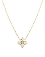 Roberto Coin 18K Yellow Gold Love in Verona Diamond Flower Pendant Necklace, 16-18