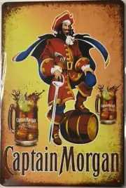 Captain Morgan Original Spiced Rum Novelty Metal Sign 8" x 12" NEW!