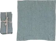 [Creative Co-Op] 18 Inches Square Stonewashed Linen Dinner Kitchen Use, Mint Color, Set of 4 Napkin