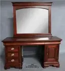 Mahogany Wood Dressing Table & Mirror Vanessa Bedroom Furniture Antique Style