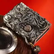 Zippo Fortune Beast Bell Metal Silver 5 Sided Processing Sculpture Heavy Lighter