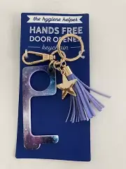 The Hygiene Helper Hands Free Door Opener Keychain Purple
