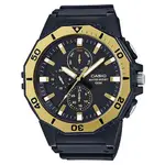 【CASIO】潛水風DIVER LOOK 旋轉式錶圈指針錶-黑X金框(MRW-400H-9A)正版宏崑公司貨