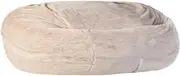 UYSOFRCV Bean Bag Chair Cover Washable Ultra Soft Handmade Rabbit Fur (No Filler), Stuffed Animal Storage for Kids Or Memory Foam Replacement Cover,Khaki,130×100cm