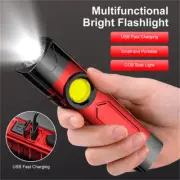 LED Rechargeable Tactical Flashlight Glare Torch COB Side Light Spotlight US