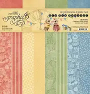 Graphic45 HIP HIP HOORAY! PATTERNS & SOLIDS 12x12 PAPER PACK scrapbooking