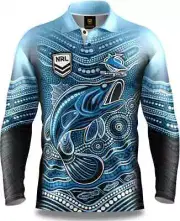Cronulla Sharks NRL Indigenous Fishing Shirt Sizes S-7XL BNWT