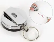 Retractable Metal Steel Key Ring Pull Chain Holder Reel Recoil Belt Clip Snap