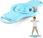 Seenelling Wobble Balance Board for Kids Plastic Rocker Maze Board Load with 10 Balls 220lb Balance Game with Handles for Toddler Balancing Exercise Standing Equipment Game, 24.5 x 11.8 Inch